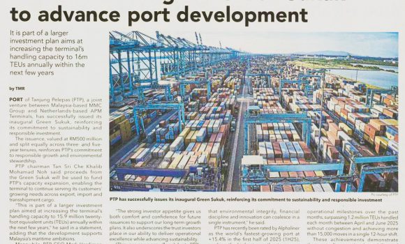 TMR - PTP issues inaugural Green Sukuk to advance port development